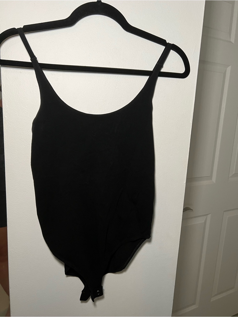 Express Black Scoop Neck Open Back Bodysuit